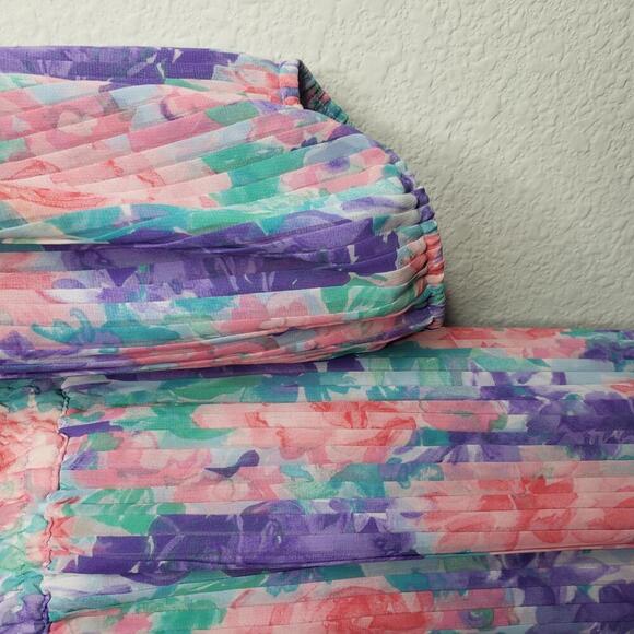 Diane Freis Women's Sz L Floral V-neck Drop Waist Maxi Dress(1816) - Picture 7 of 8